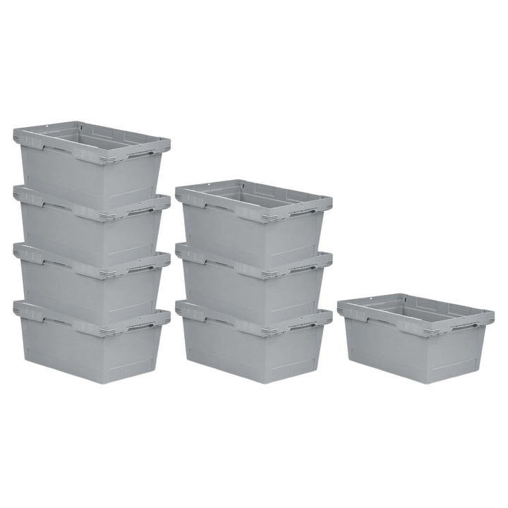 PROREGAL SuperSparSet 8x Conical Mehrweg-Stapelbehälter Grau | HxBxT 27,3x40x60cm | 47 Liter | Lager