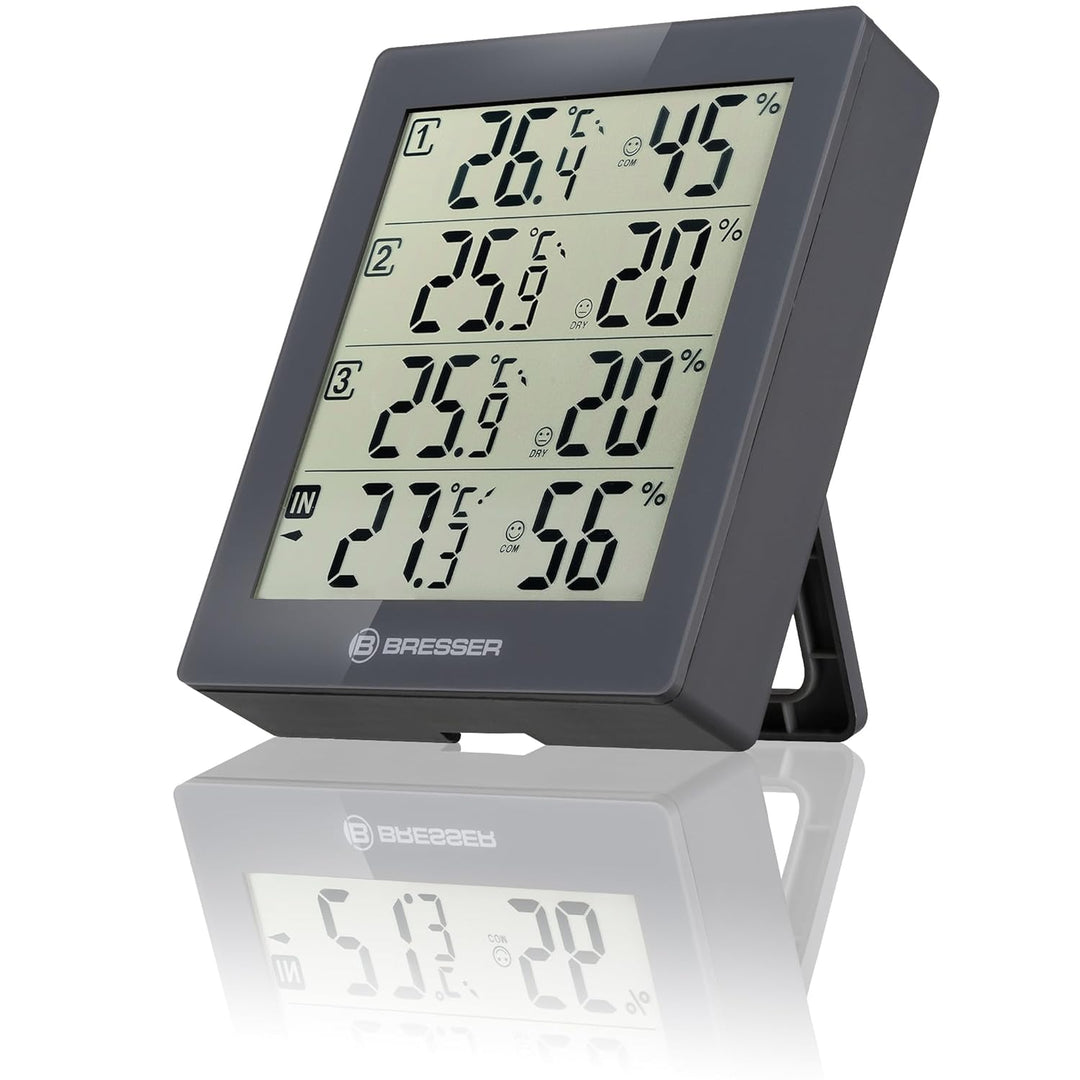 Bresser Wetterstation Funk mit Aussensensor Temeo Hygro Quadro inklusive 3 Aussensensoren um bei 4 U