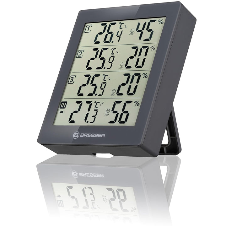 Bresser Wetterstation Funk mit Aussensensor Temeo Hygro Quadro inklusive 3 Aussensensoren um bei 4 U