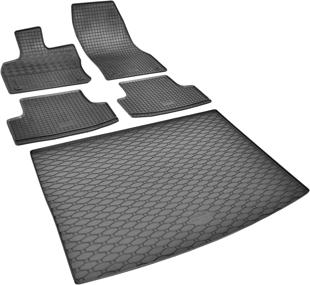 Passgenaue Kofferraumwanne und Gummifussmatten geeignet für SEAT Ateca 4x4 ab 2016 + Gurtschoner
