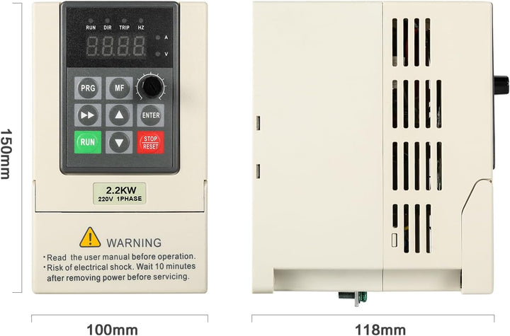 Jadeshay Frequenzumrichter, 220V 2.2 kW VFD Frequenzumrichter 1 Phasiger Eingang 3 Phasiger Ausgang
