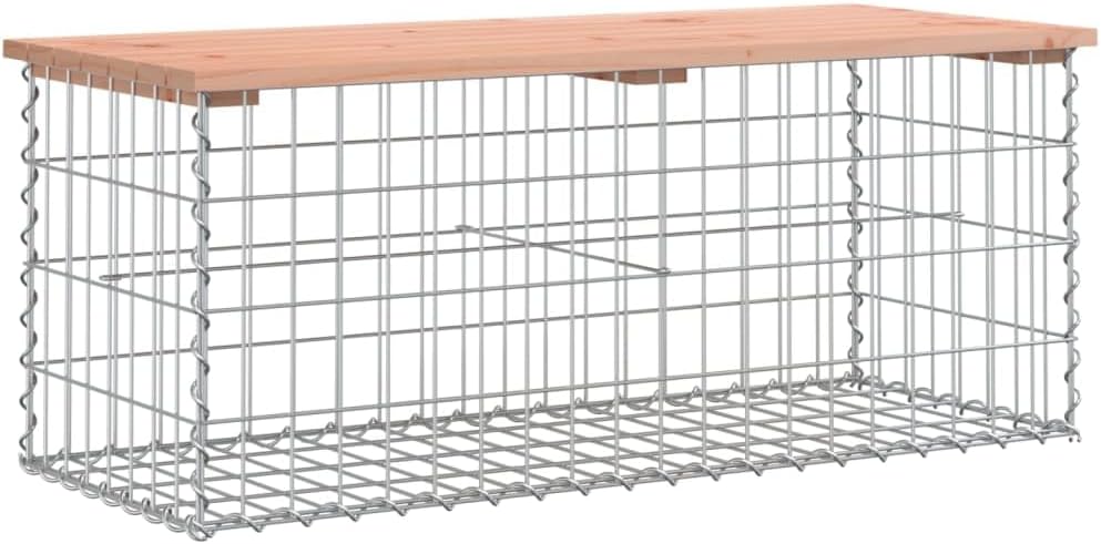vidaXL Gartenbank aus Gabionen 103x44x42 cm Massivholz Douglasie 103 x 44 x 42 cm Braun, 103 x 44 x