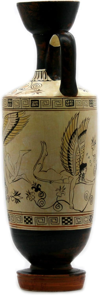 Atalanta Lekythos EROS Vase, Götter der Liebe, antike, griechische Keramik, Kopie