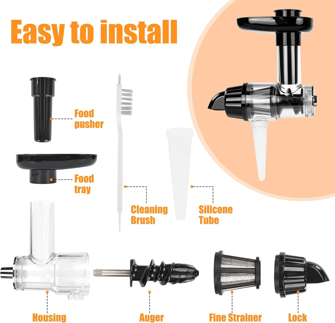 Kauender Entsafter Aufsatz, Kompatibel mit Kitchen Aid Standmixern, Kaltpressen Entsafter Aufsatz mi