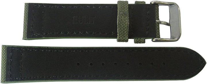 Eulit Uhrenarmband aus Segeltuch, 22 mm, Grün Made in Germany