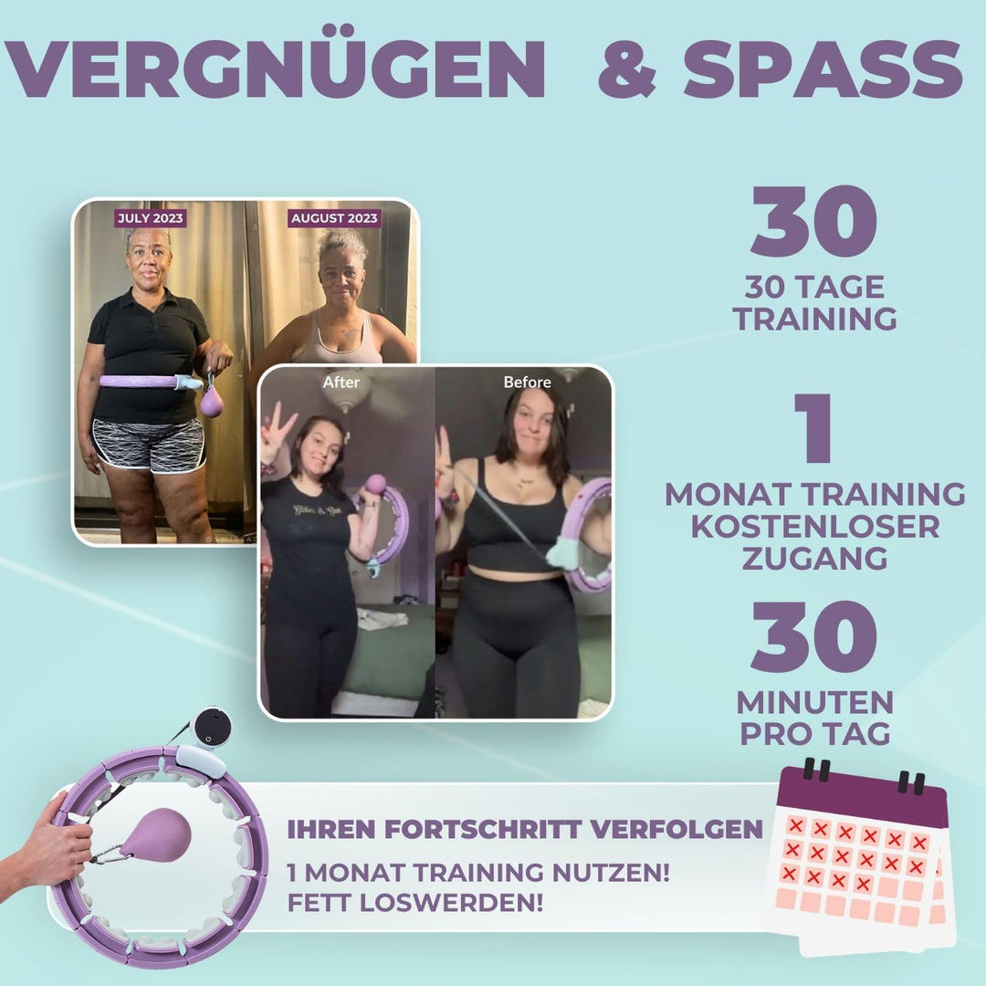 Swiss Activa+ Leiser Hula-Hoop-Reifen mit Taillentrainer S6+ mit Taillentrimmer, S6+ mit Taillentrim