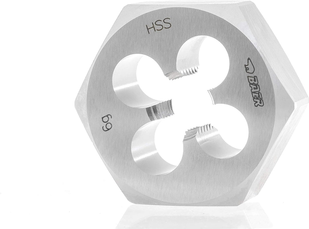 BAER SET HSS: Sechskant Schneidmuttern: M 3-12 - Schneidmutter Set - Schneideisen-Satz - Sechskantsc