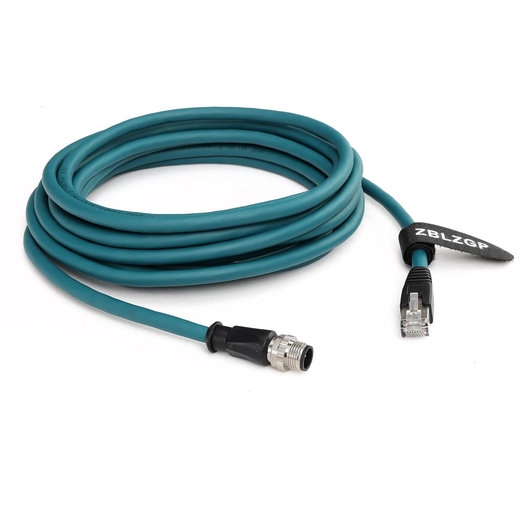 ZBLZGP M12 4 Positionen D-kodierter Stecker auf RJ45 Cat5e Ethernet wasserdichtes Kabel industrielle