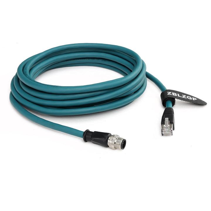 ZBLZGP M12 4 Positionen D-kodierter Stecker auf RJ45 Cat5e Ethernet wasserdichtes Kabel industrielle