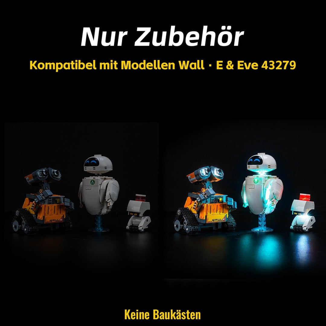 BrickBling Led Licht Set Kompatibel mit Lego 43279 WALL-E and EVE (Kein Modell), Dekorationsbeleucht