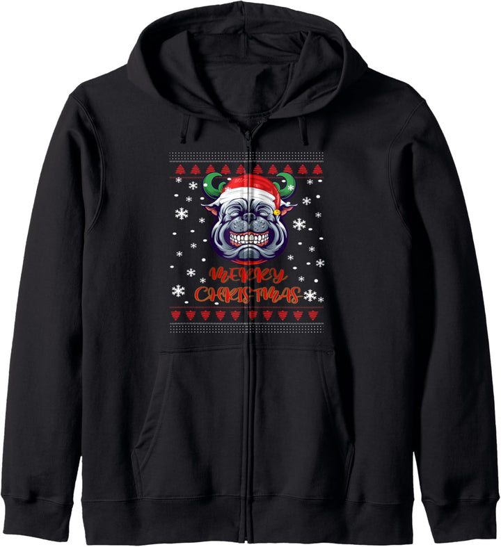 Santa Hat Französische Englische Bulldogge Hässlicher Kapuzenjacke