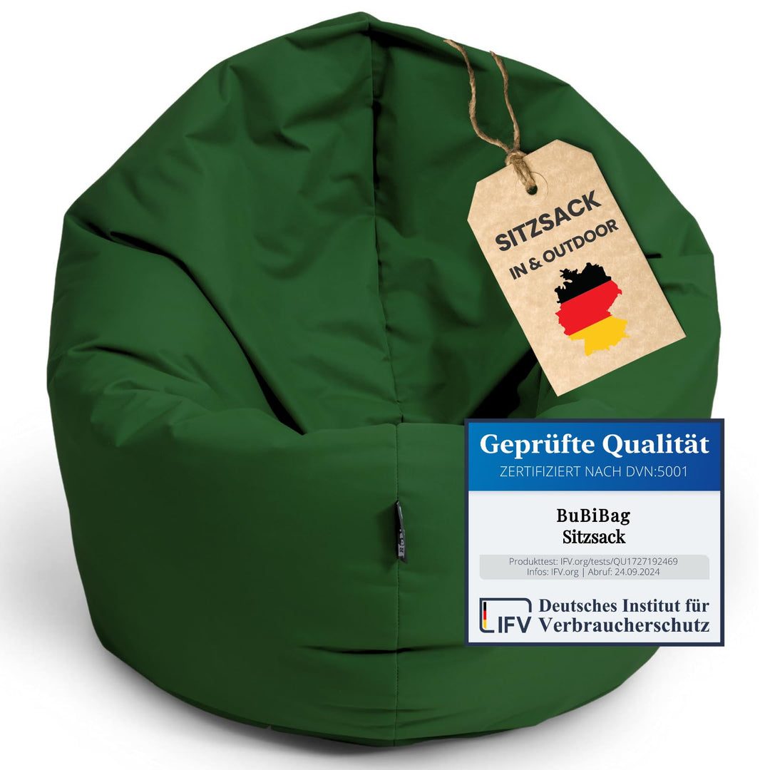 BuBiBag 2in1 Sitzsack L - XXL mit Füllung für Kinder &amp; Erwachsene, Gaming Beanbag &amp; Bodenkissen für