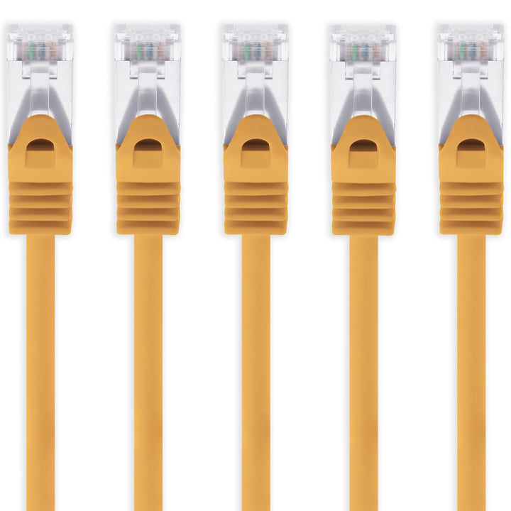 1aTTack.de 5m - orange - 5 Stück Cat7 Netzwerkkabel SFTP Patchkabel Lankabel Rohkabel 10GB/s - 500 M