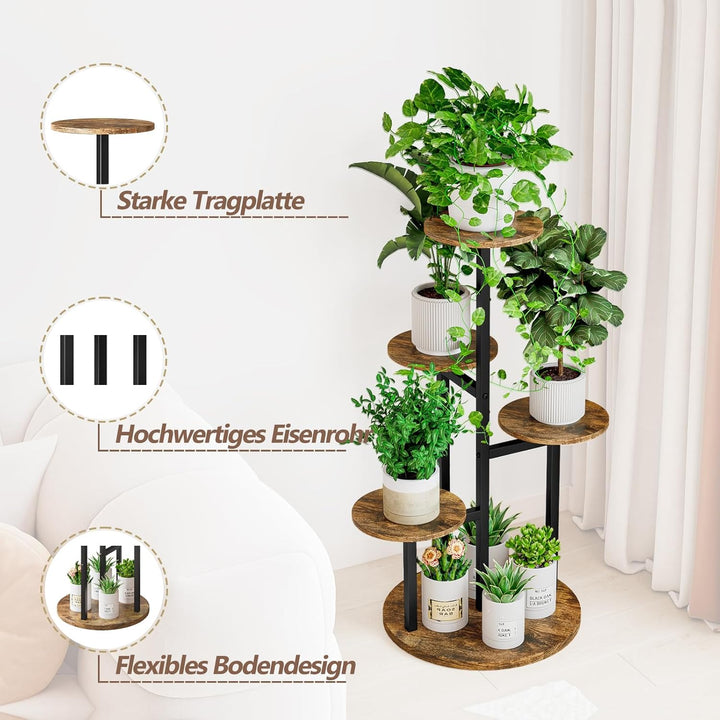 Pflanzenständer für den Innenbereich 5-stufiges Pflanzenregal Halterung für mehrere Blumentöpfe für
