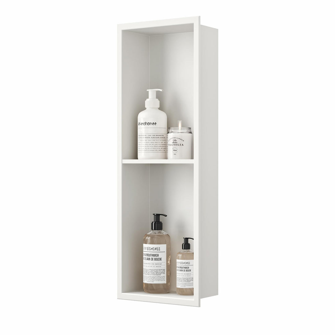 Neodrain Wandnische Dusche Edelstahl Duschnische Doppelregal für Badezimmer 60 x 20 cm, Doppelschich