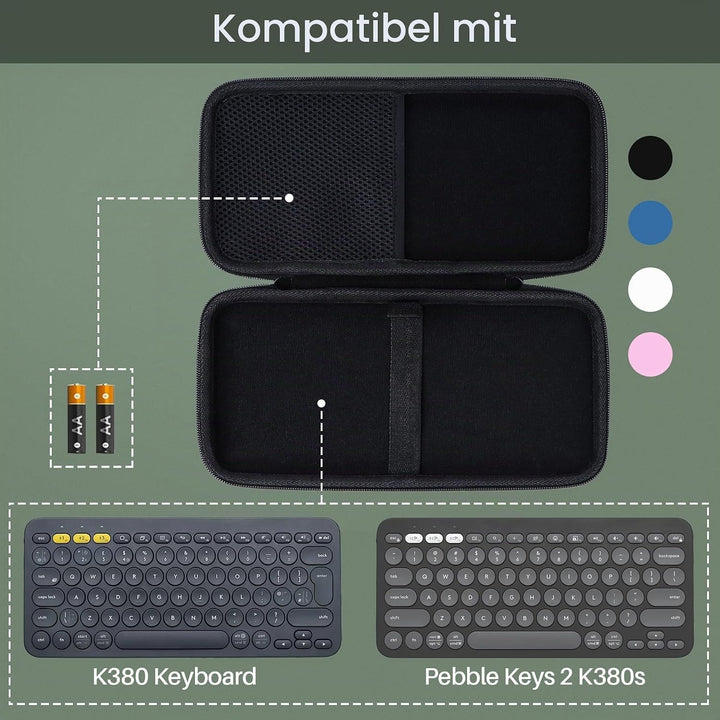 Hart Reise Schutz Hülle Etui Tasche für Logitech Pebble Keys 2 K380s K380 Multi-Device Tastatur (Ros