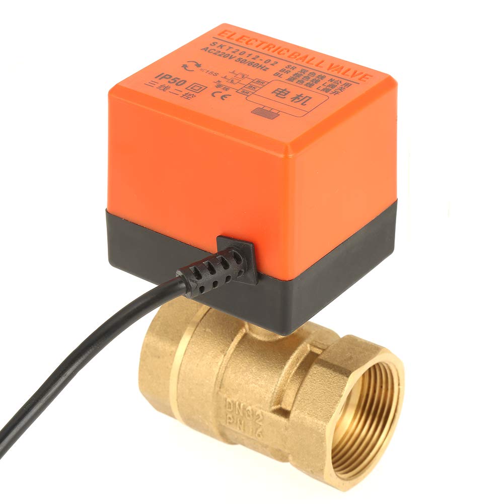 AC220V Motor-Kugelhahn, DN32 G1-1/4 2-Wege-2-Punkt-Messingkugelhahn zur Steuerung des Wassersystems