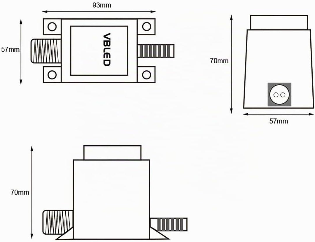 VBLED® Aussen Steckernetzteil Trafo 12V AC / 45W / IP67 für den Betrieb von Leuchten mit IP44 Stecks