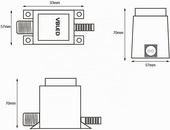 VBLED® Aussen Steckernetzteil Trafo 12V AC / 45W / IP67 für den Betrieb von Leuchten mit IP44 Stecks