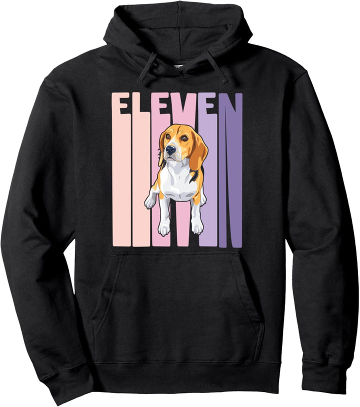 11. Geburtstag Mädchen Beagle Süsses Retro Pullover Hoodie