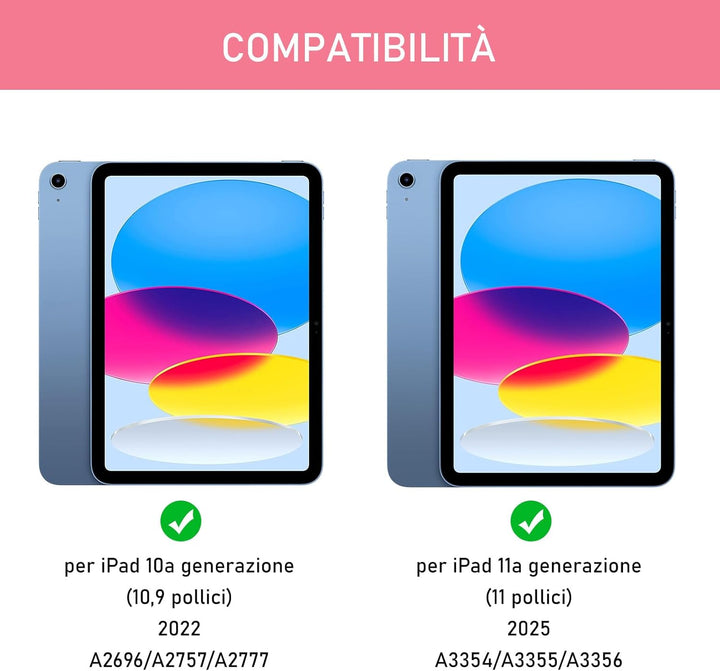 iPad-Tastatur (10. Generation 10,9" 2022/(A16) 11. Generation 11" 2025) mit Hülle, abnehmbare italie