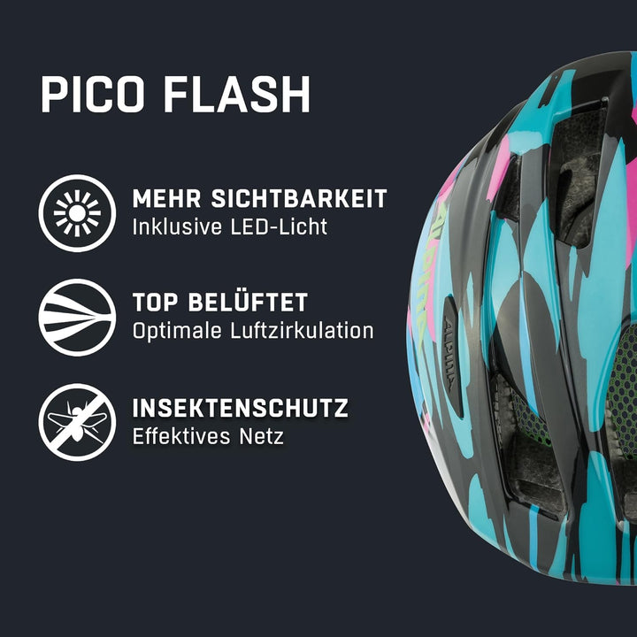 ALPINA PICO - Leichter, Optimal Klimatisierter & Bruchfester Fahrradhelm Mit Fliegennetz Für Kinder