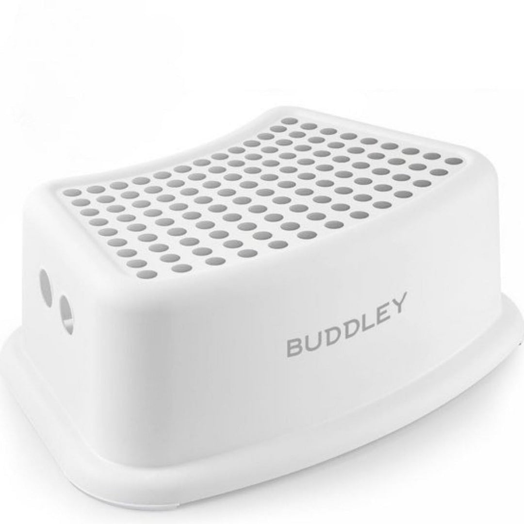 BUDDLEY PP Step Stool Weiss-Grau (2er Set) – Tritthocker Kinder, Toilette Kinder, Tritthocker Toilet
