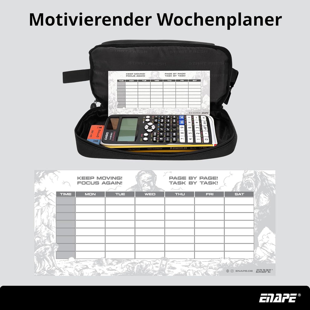 Multipocket XL Federmäppchen mit Fächern – Grosses Stifteetui für Schule, Uni & Büro – Robustes Schl