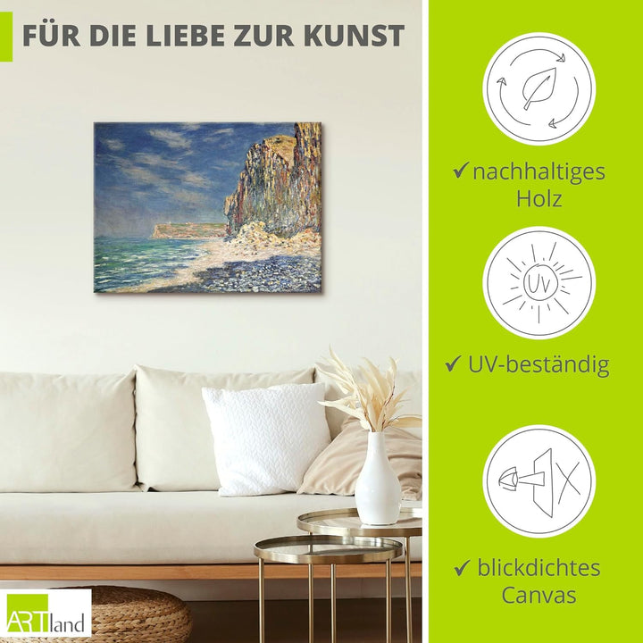 ARTland Leinwandbilder Wandbild Bild auf Leinwand 60x45 cm Wanddeko Landschaften Meer Wellen Strand