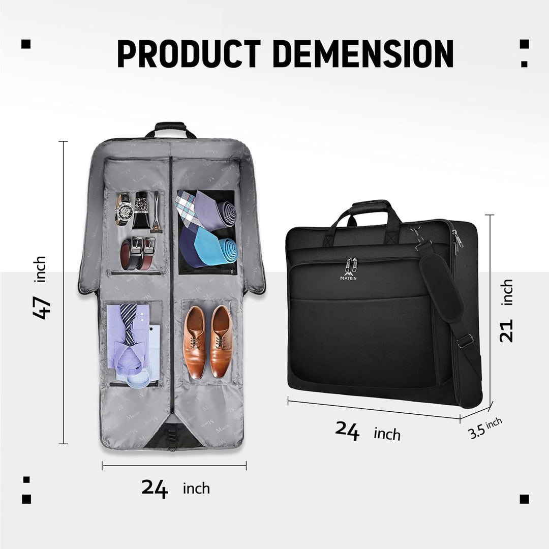 MATEIN Kleidersäcke, grosse Anzug-Reisetasche mit Taschen & Schultergurt für Geschäftsreise, wasserd