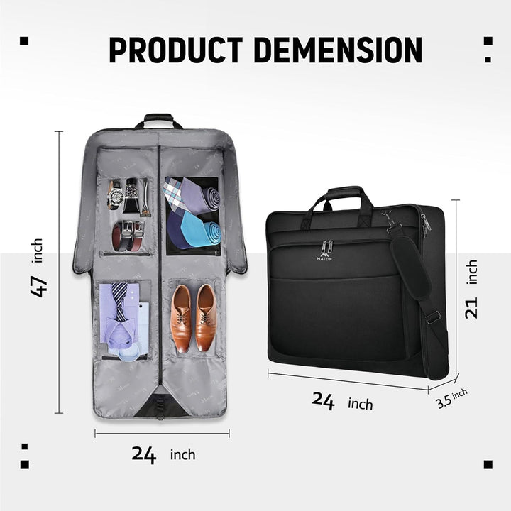 MATEIN Kleidersäcke, grosse Anzug-Reisetasche mit Taschen & Schultergurt für Geschäftsreise, wasserd