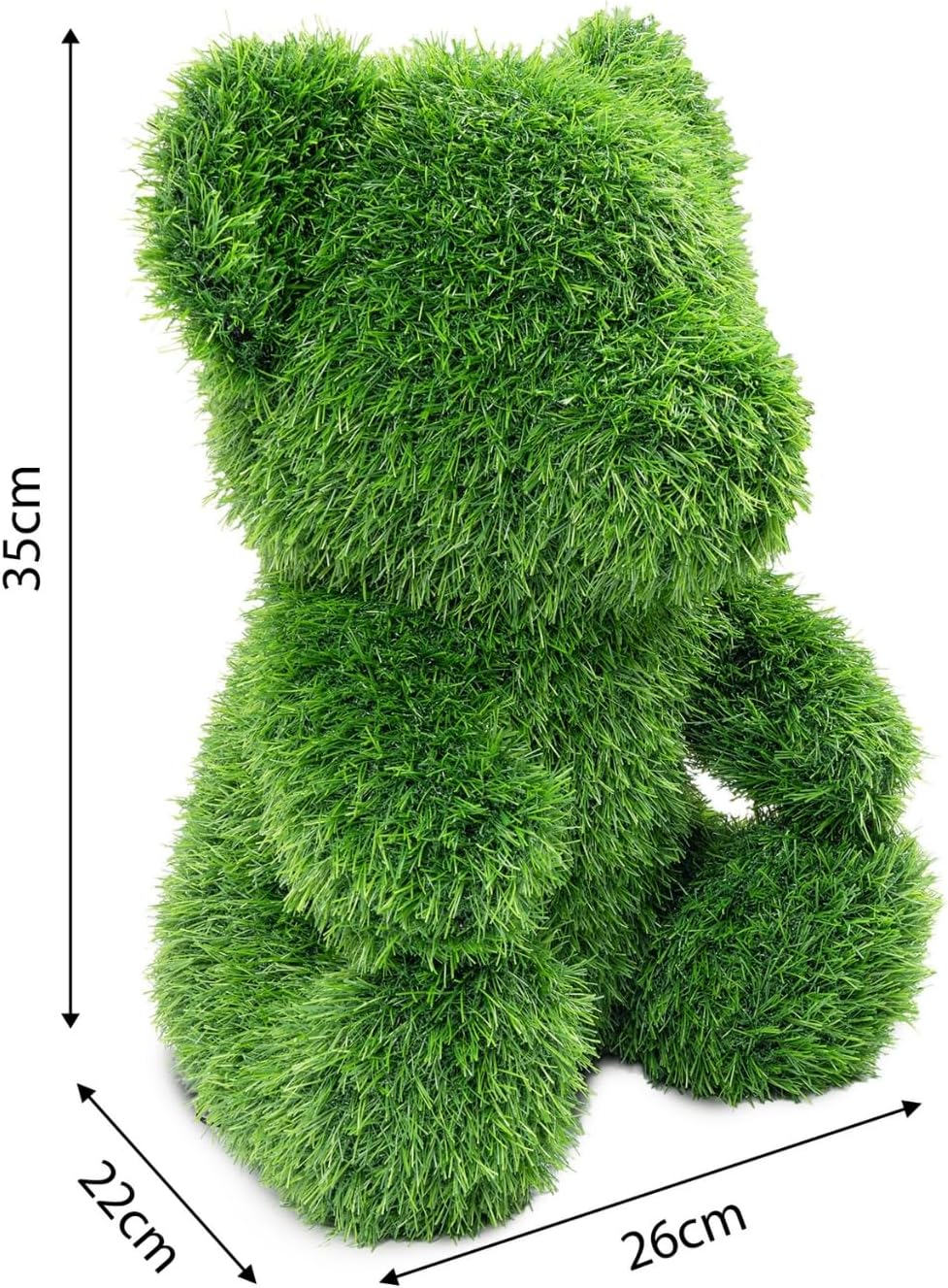 Dekorative Figur Grasbär aus Kunstrasen, wetterbeständig, mit Befestigungsstiften – ideal als Garten