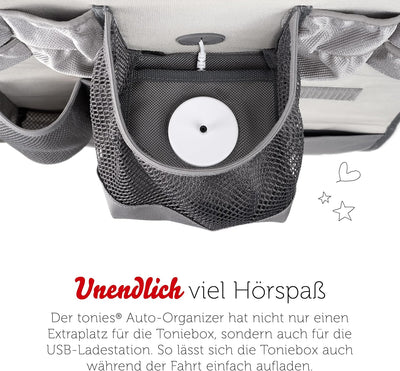 tonies® Auto-Organizer Yeti, Zubehör zur Aufbewahrung von Toniebox, Hörfiguren und Kopfhörern im Aut