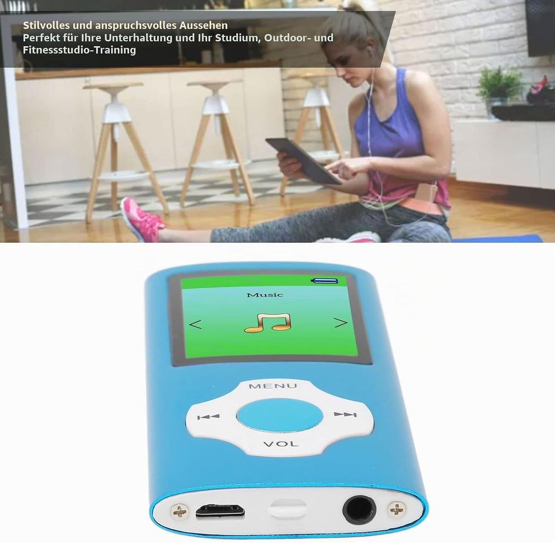 MP3-Player mit 1,8-Zoll-LCD-Bildschirm, Tragbarer Musik-MP3-Player, Unterstützt, UKW-Radio, E-Book,