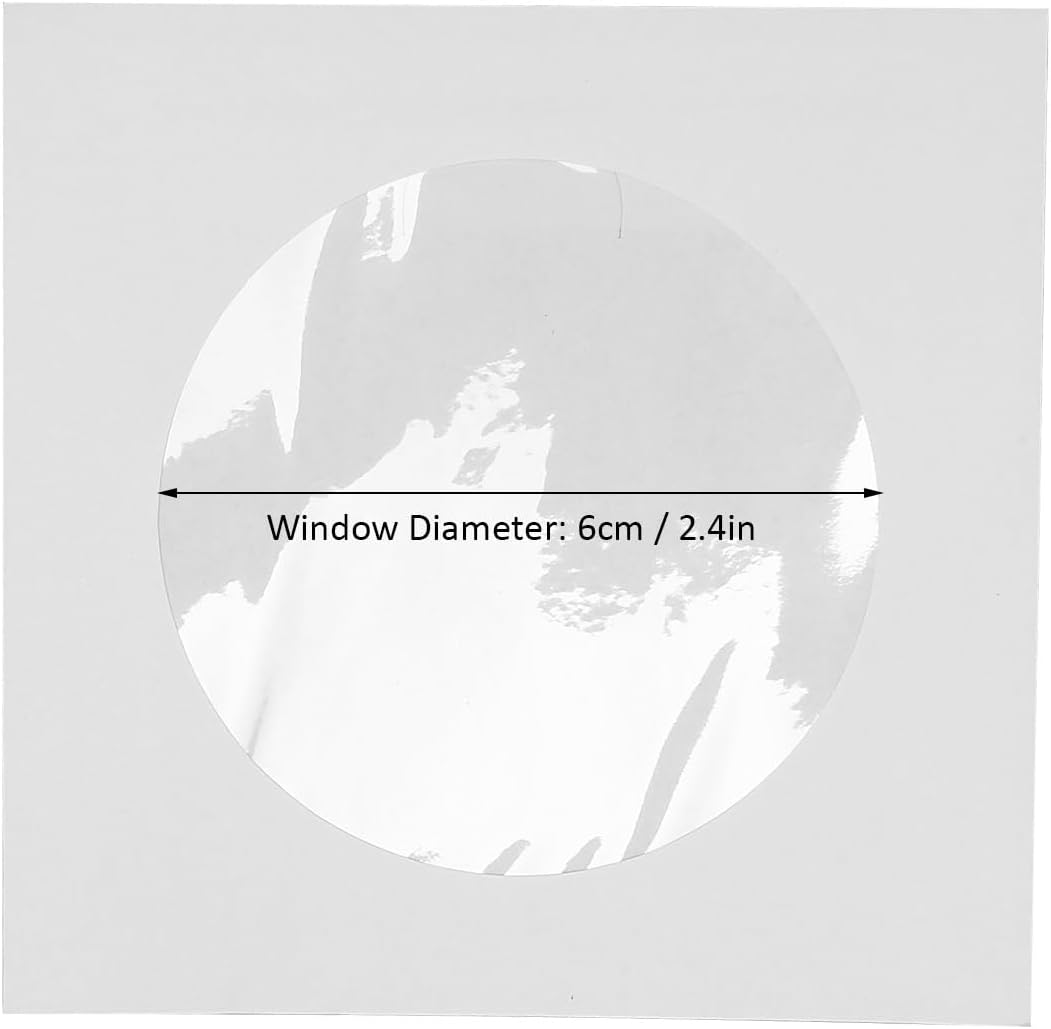 100er Pack CD/DVD Papierhüllen, Disc Hüllen mit Klappe und Offenem Fenster, Wiederverwendbare Staubd