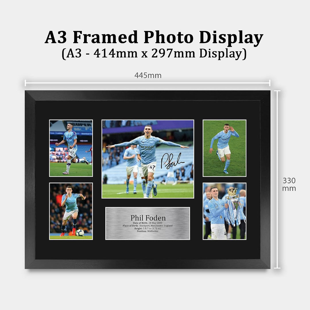 HWC Trading FR A3 Phil Foden Manchester City Geschenke Gedruckt, Signiert Autogramm Bild, Für Fussba