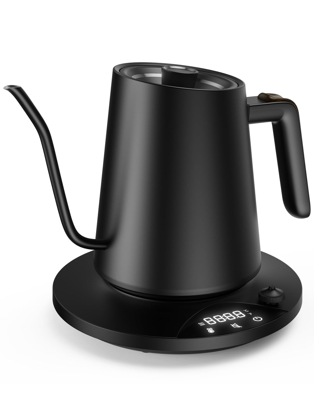 Schwanenhals Wasserkocher,1200W Elektrischer Kaffeekessel aus Edelstahl,Temperatureinstellung mit 24