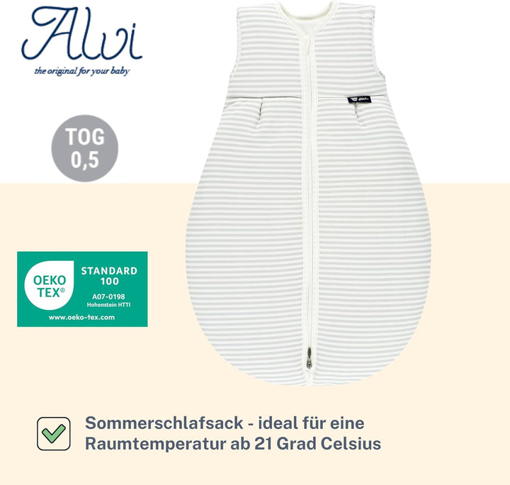 Alvi Schlafsack Baby Mäxchen light I leichter Babyschlafsack ärmellos I Sommerschlafsack Jungen und