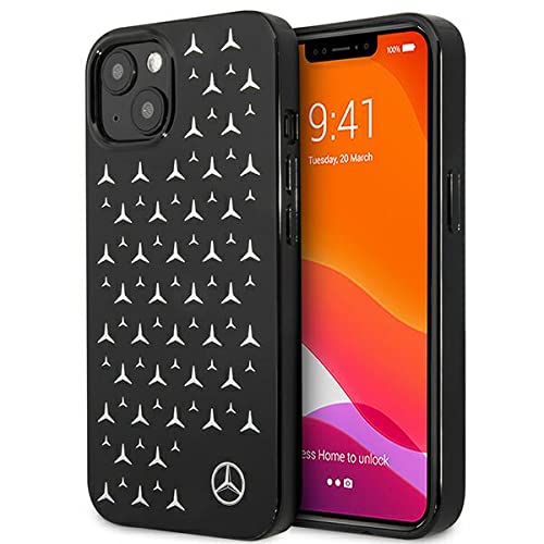 Mercedes MEHCP13SESPBK Hülle für iPhone 13 Mini 5,4" schwarz Silver Stars Pattern