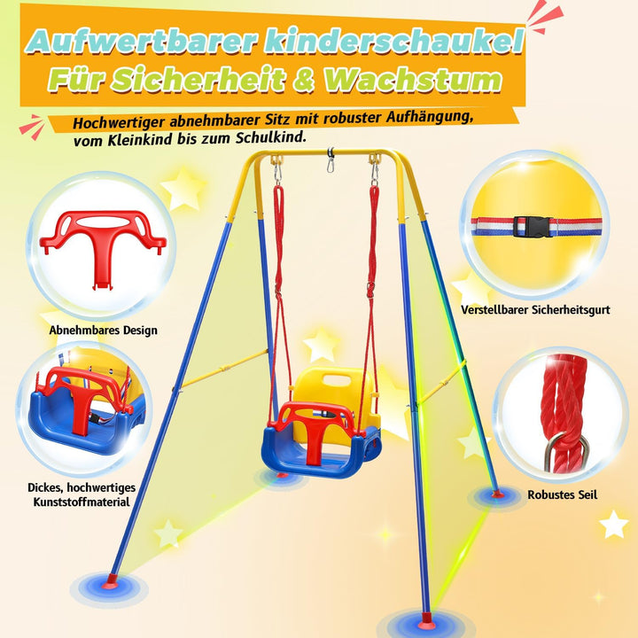 Babyschaukel & türhopser Baby 4-in-1 Set mit Gestell - Kinderschaukel, Baby Jumper mit Sicherheitsgu