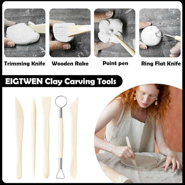 2 x 100ml air dry clay glaze und 30pcs modellierwerkzeug,ton glasur ohne brennen Schützt die Keramik