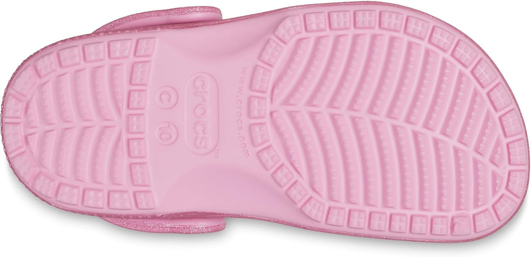 Crocs Unisex Kinder Classic Glitter Clog T, Rosa Tweed Glitzer