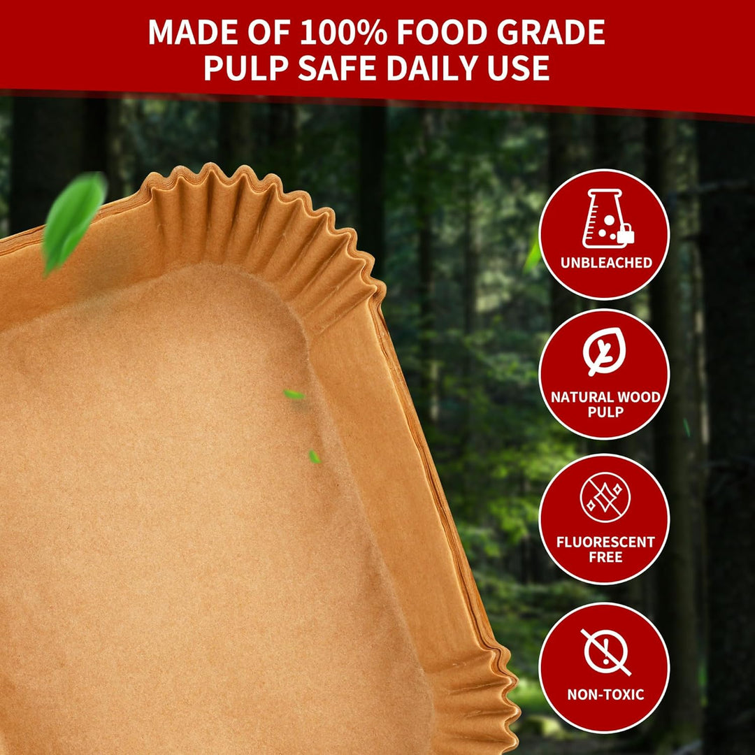 180 Stück Backpapier für Heissluftfritteuse für Ninja AF500EU AF500EUCP, Cecotec 9000,5.2L/10.4 Airf