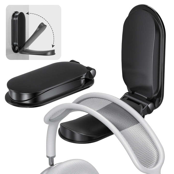 Itramax Kopfhörerhalter,Faltbarer Universal Headset-Ständer Haken für Schreibtisch,2 Stück Selbstkle