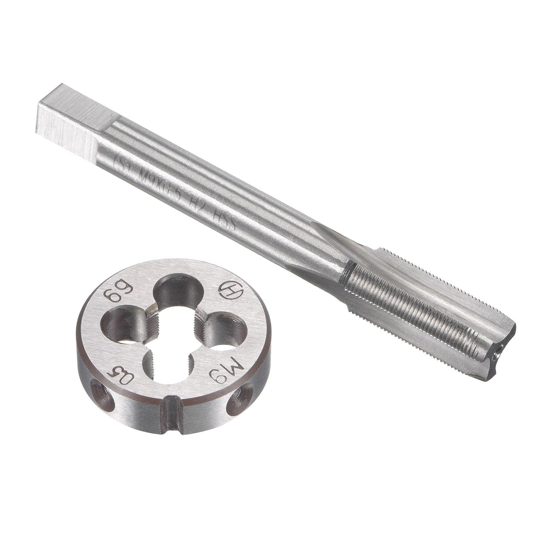 sourcing map Gewindebohrer Schneideisen Set M9 x 0,5mm, Gewindeschneider Schneideisen Set mit Legier