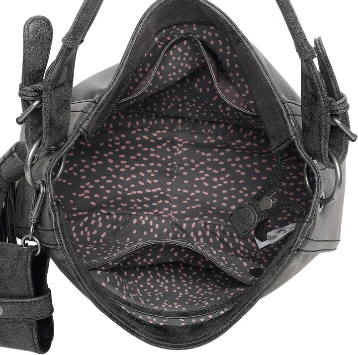 Fritzi aus Preussen Damen Fritzi 2 Medium Hobo Schultertasche Black Idol, Black Idol