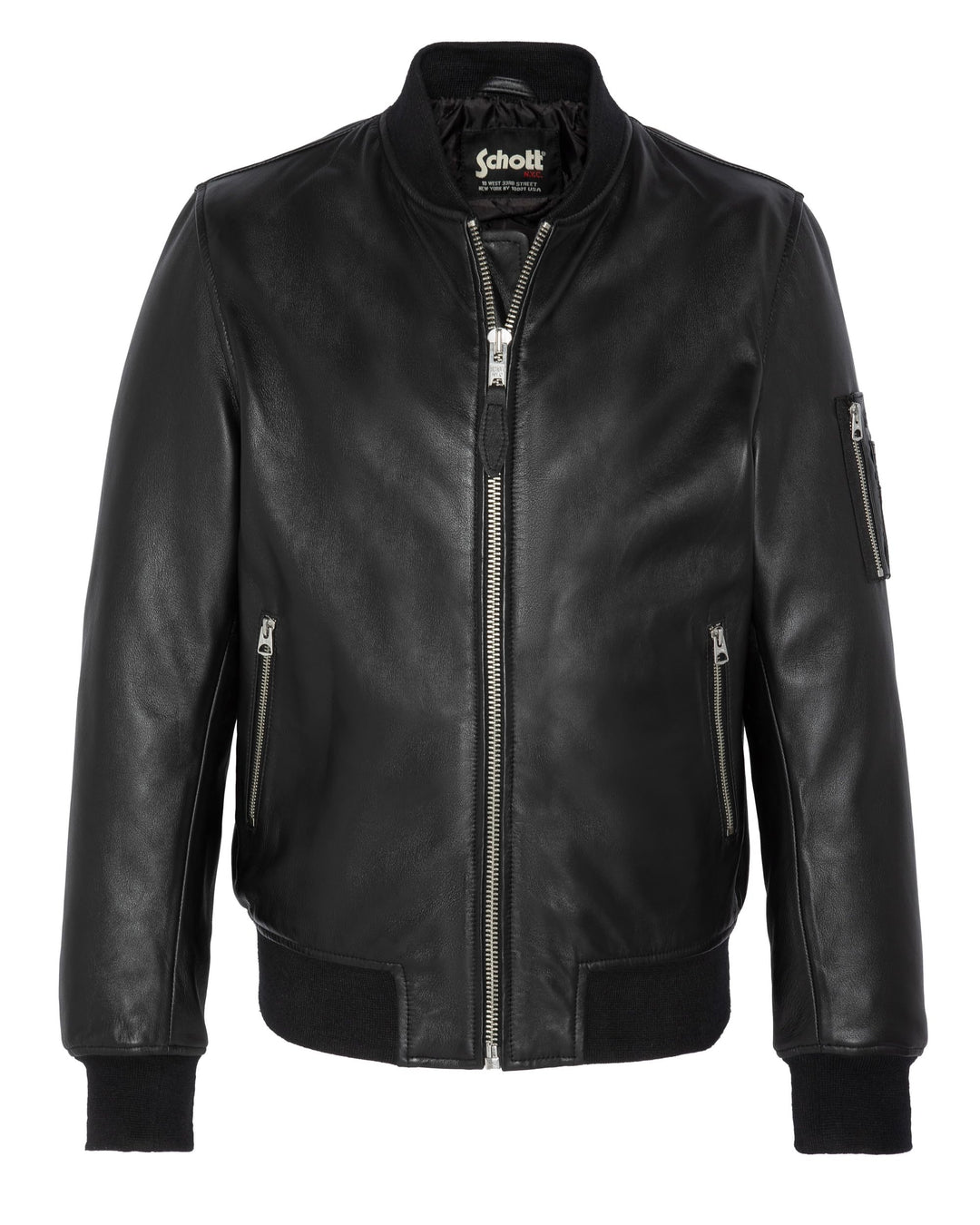 Schott NYC Herren Lcbombers Lederbomber L Schwarz, L Schwarz