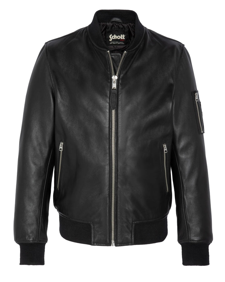 Schott NYC Herren Lcbombers Lederbomber S Schwarz, S Schwarz