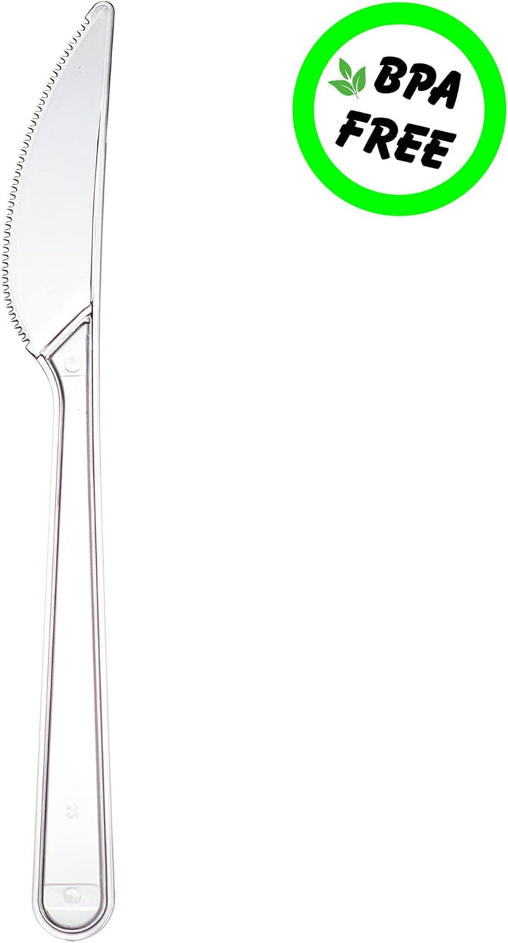 Plastikmesser Plastikbesteck | Mehrweg & Robust Party Besteck | Plastik Messer Wiederverwendbar Mess