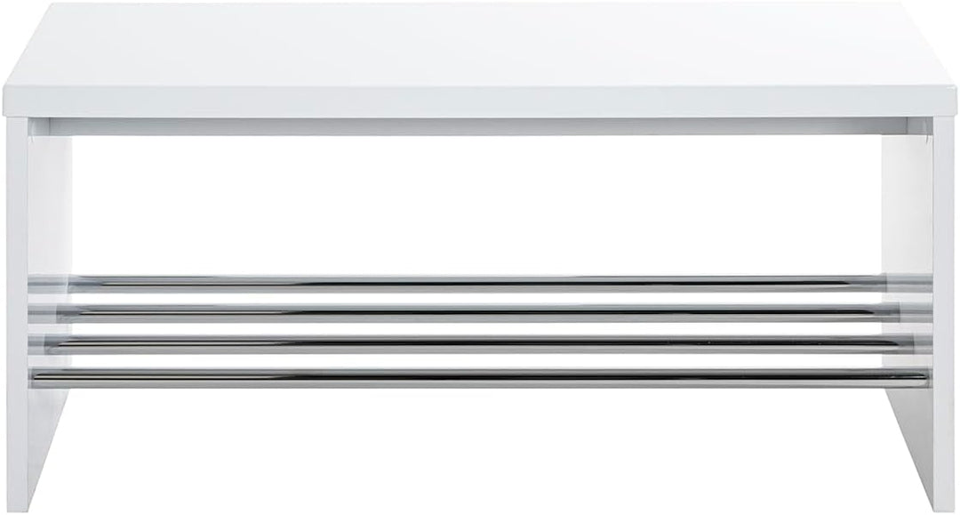 HAKU Möbel 95330 Bank 81 x 30 x 40 cm, weiss / chrom B 81 x T 30 x H 40 cm Weiss-chrom, B 81 x T 30